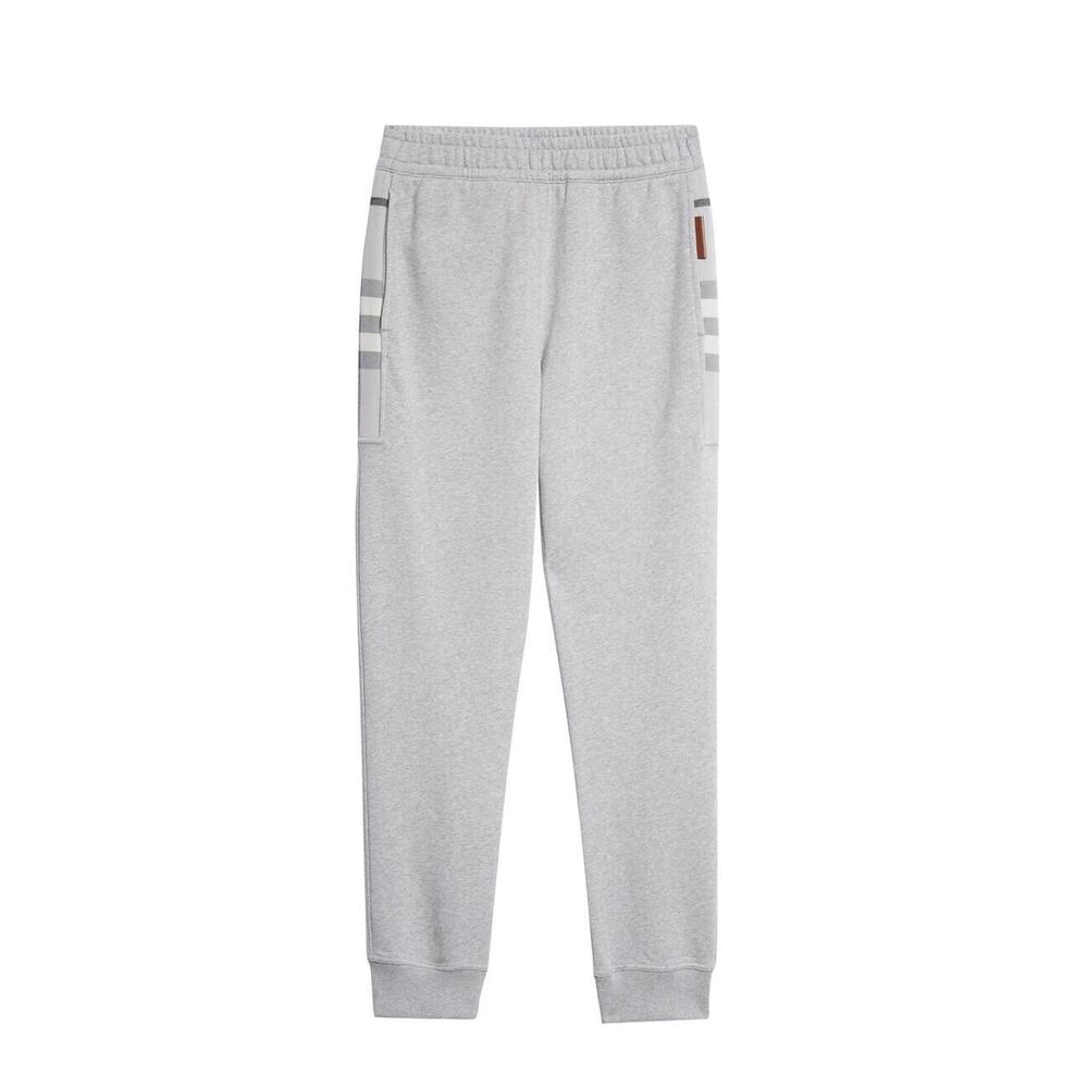 NWT Burberry Stephan Size L Pale Gray Melange Nova Check Jogger Sweatpants $800